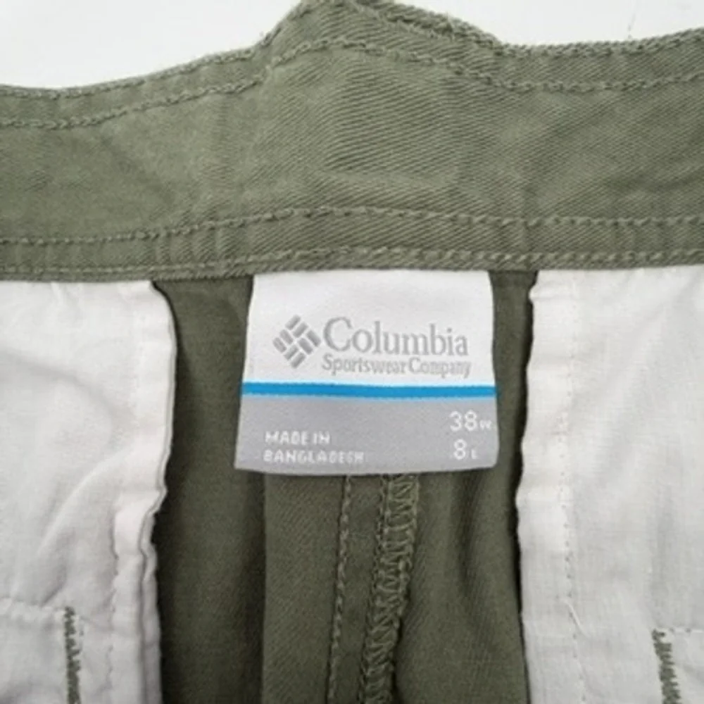 Columbia Mens‎ Olive Green Cotton Cargo Shorts Size 38 XM4835 Hiking Utility